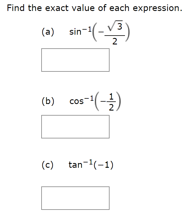 Answered: Find The Exact Value Of Each… | Bartleby