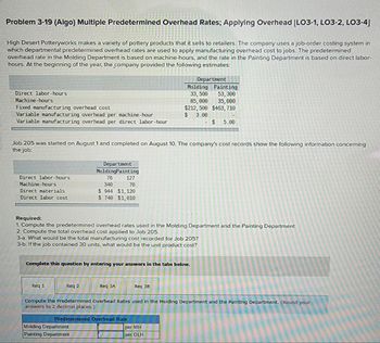 Answered: Problem 3-19 (Algo) Multiple… | bartleby