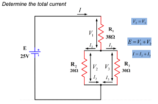 Answered: Determine the total current E 25V R₁₂… | bartleby