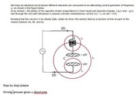 We have an electrical circuit whose different elements are connected to an alternating current generator of frequency
w, as shown in the figure below.
At an instant t, the plates of the capacitor shown (capacitance C) have equal and opposite charges +q(t) and -q(t).
and through the coil (self inductance L) passes a known instantaneous current i(t) = l sin (wt + T2).
Knowing that the circuit is in its steady state, obtain for time t the electric field as a function of time at each of the
closed surfaces Sa, Sb, and Sc.
i(t)
+ qlt)
S.
qlt)
i(t)
Step by step please
Wrong|answer gives u downvote
