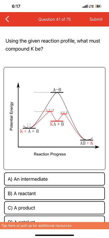 Answered: Potential Energy K+A+B A) An… | Bartleby