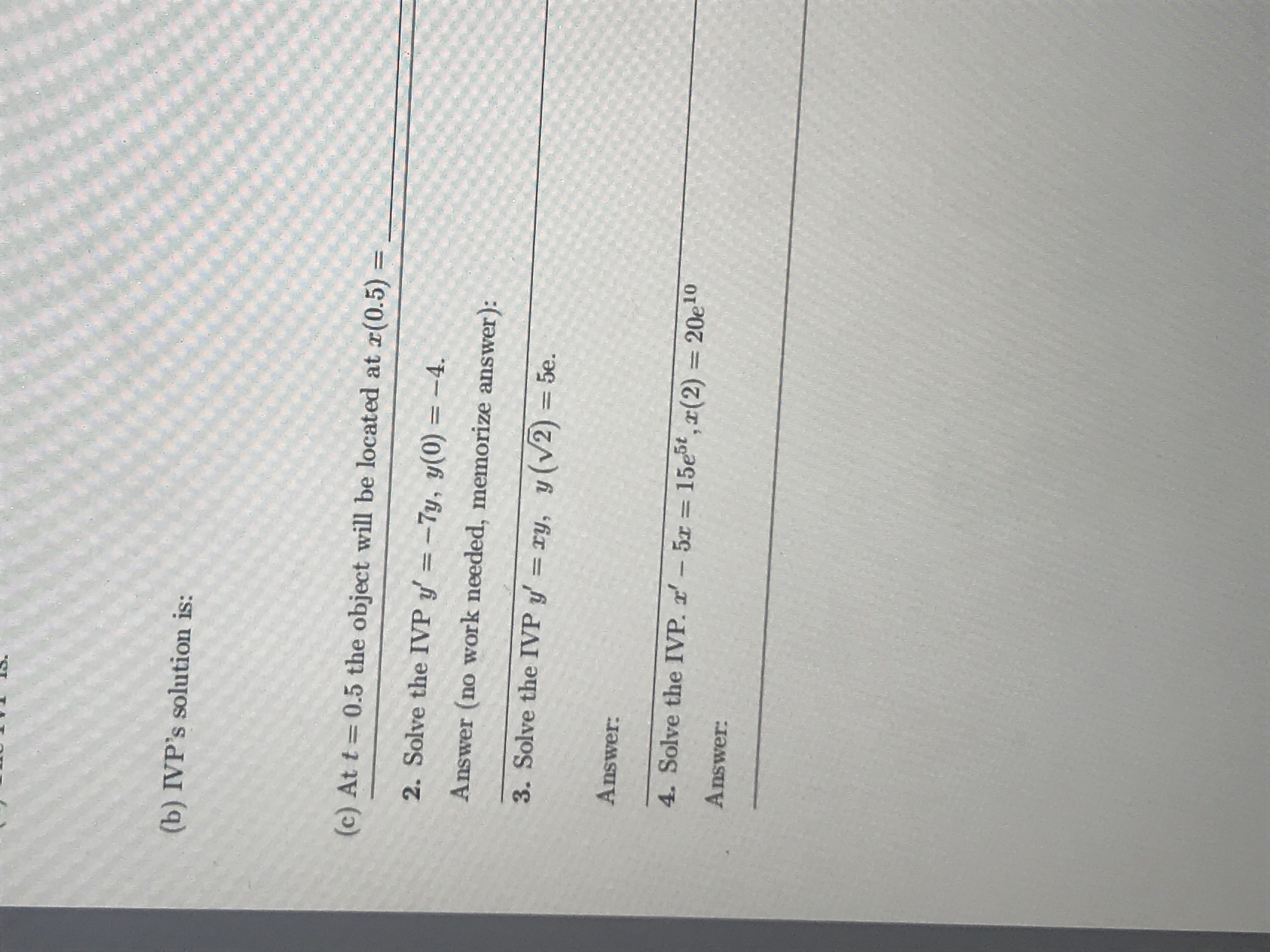 Answered B Ivps Solution Is C At T 0 5 The… Bartleby