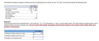 Smith-Kline Company maintains inventory records at selling prices as well as at cost. For 2021, the records indicate the following data:
($ in 000s)
Cost Retail
$ 80 $ 125
1,006
30
Beginning inventory
Purchases
671
Freight-in on purchases
Purchase returns
1
2
Net markups
Net markdowns
4
8
Net sales
916
Required:
Assuming the price level increased from 1.00 at January 1 to 1.10 at December 31, 2021, use the dollar-value LIFO retail method to approximate cost of
ending inventory and cost of goods sold. (Do not round intermediate calculations. Round final answers to the nearest whole dollar. Enter your
answers in thousands.)
($ in 000s)
Estimated ending inventory at retail
209
Estimated ending inventory at cost
Estimated cost of goods sold
