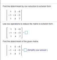 Answered Find the determinant by row reduction bartleby