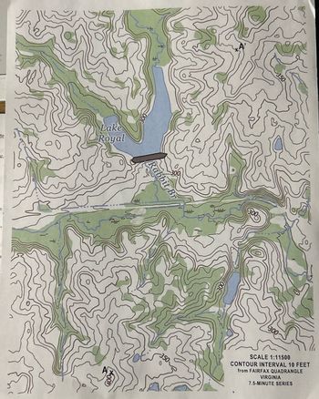 Lake
te
Royal
300
Rabbit Br
400
350
350-
$300
300
SCALE 1:11500
CONTOUR INTERVAL 10 FEET
from FAIRFAX QUADRANGLE
VIRGINIA
7.5-MINUTE SERIES