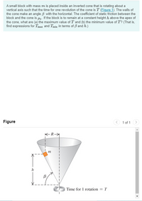 Answered: A small block with mass m is placed… | bartleby