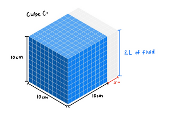 10cm
Cube C:
10 cm
10cm
2L of fluid