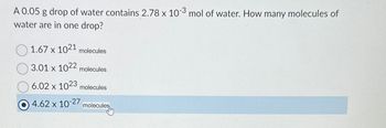 How Many Molecules Are in a Drop of Water?