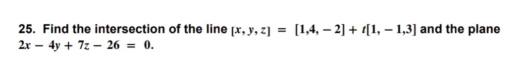 Answered 25 Find The Intersection Of The Line Bartleby 4606