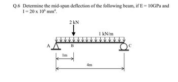 Answered: Q.6 Determine The Mid-span Deflection… 