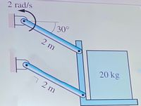 2 rad/s
30°
2 m
20 kg
7 2 m
