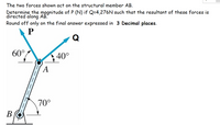 Answered: The Two Forces Shown Act On The… | Bartleby