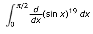 сл/2
-(sin x)19 dx
dx
