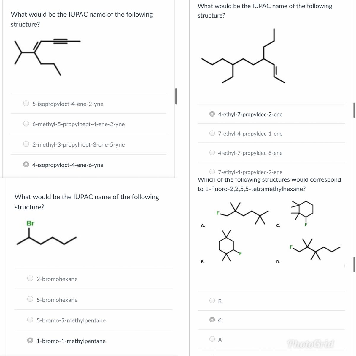 Answered Structure O 5 Isopropyloct 4 Ene 2 Yne Bartleby