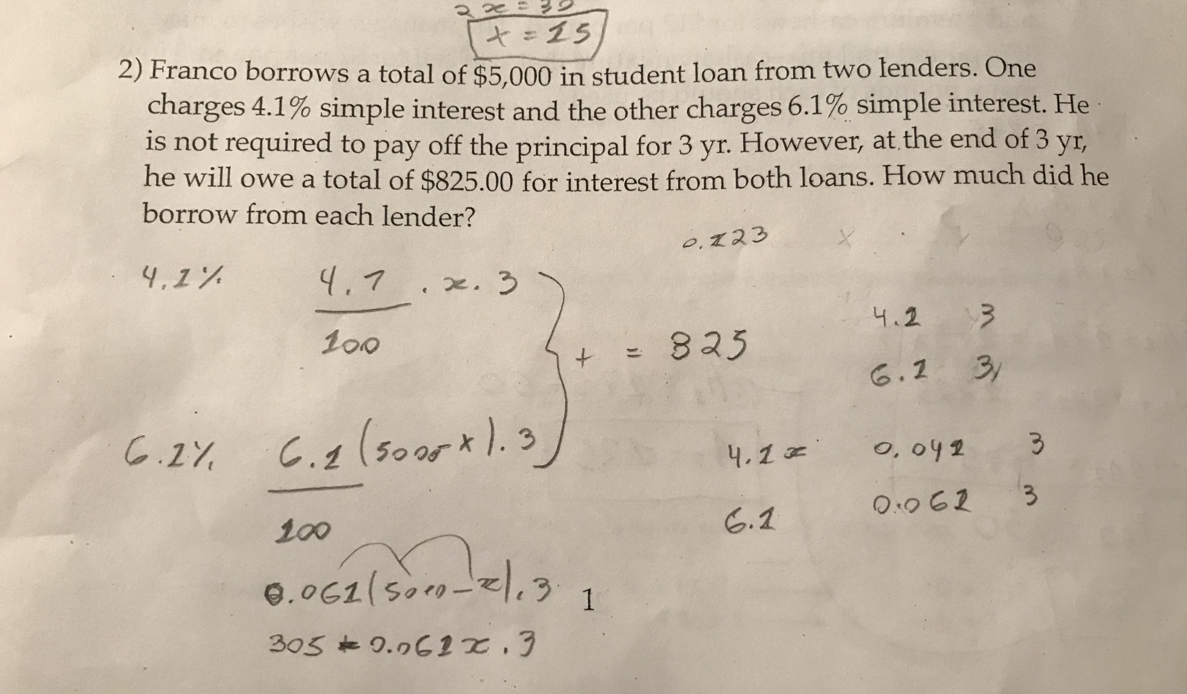 Answered 15 2 Franco Borrows A Total Of 5000 Bartleby 6058