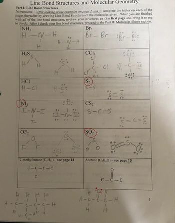 Answered: Part I: Line Bond Structures… | bartleby