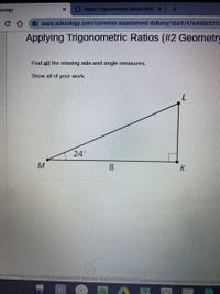 Answered Find all the missing side and angle bartleby