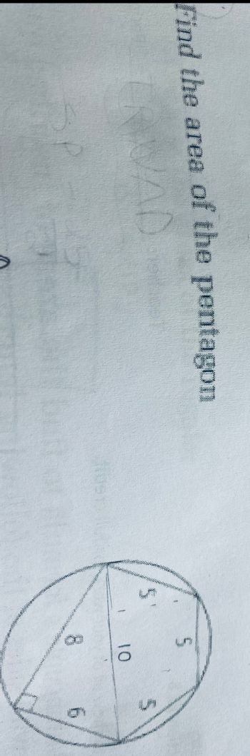 Find the area of the pentagon
RWAD
5
5
10
S