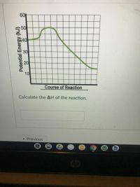 60
50
$40
30
10
Course of Reaction
Calculate the AH of the reaction.
< Previous
E
Potential Energy (kJ)
