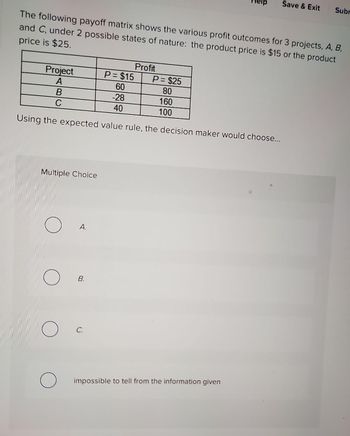 Answered: The Following Payoff Matrix Shows The… | Bartleby