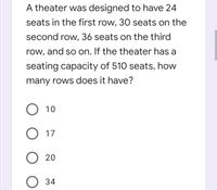 Answered A theater was designed to have 24 seats bartleby