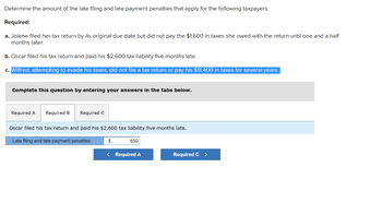 Answered: Determine The Amount Of The Late Filing… | Bartleby