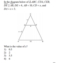 Answered: In the diagram below of AABC, CDA, CEB,… | bartleby