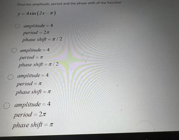 Answered: Find The Amplitude, Period And The… | Bartleby