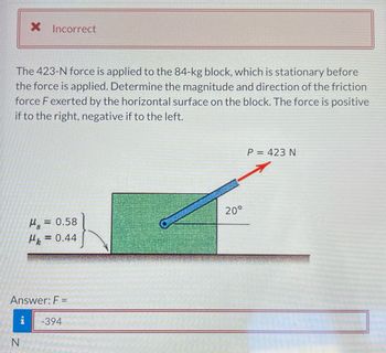 Answered: magnitude and direction of the friction | bartleby