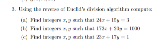 Answered: 3. Using The Reverse Of Euclid's… | Bartleby