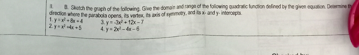 Answered B Sketch The Graph Of The Following Bartleby