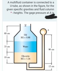 Answered: A multifluid container is connected to… | bartleby