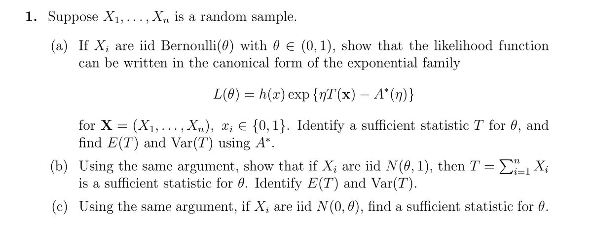 Solved] Let X1,X2,,Xn be a sequence of random samples from a
