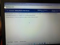 P Do Homework - Getting Started: Math Review - Google Chrome
A mathxl.com/Student/PlayerHomework.aspx?homeworkld%3D611294897&questionld%3D9&flushed%=true&cld%3D6721186&centerwin=Dyes
ITMG 1B Econ 2100
E Homework: Getting Started: Math Review
Question 4, 2.4 Study Ex...
HW Score: 2.82%, 2 of 7
Part 1 of 8
O Points: 0 of 10
The following questions refer to a coordinate graph with the variable X on the horizontal axis and the variable Y on the vertical axis. Complete parts (a) through (h).
a. If two points on a line are (X = 4, Y = 3) and (X= 12, Y = 5), what is the slope of the line?
The slope of the line is (Enter your response as an integer or a fraction. Simplify your answer.)
Grapher
Get More Help-
e Text Pages
99+
here to search
