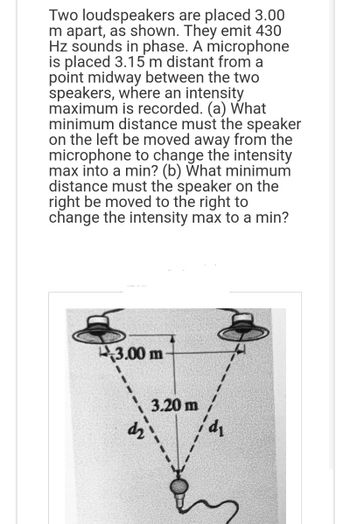 Answered Two Loudspeakers Are Placed 3 00 M… Bartleby