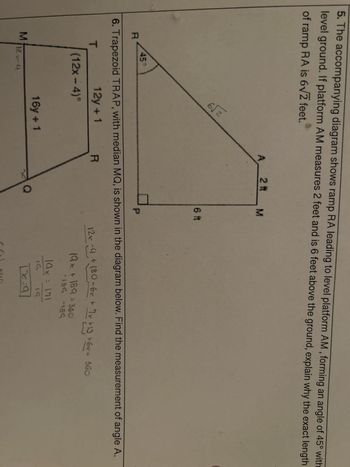 Answered: 5. The accompanying diagram shows ramp… | bartleby