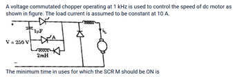 Answered: A voltage commutated chopper operating… | bartleby