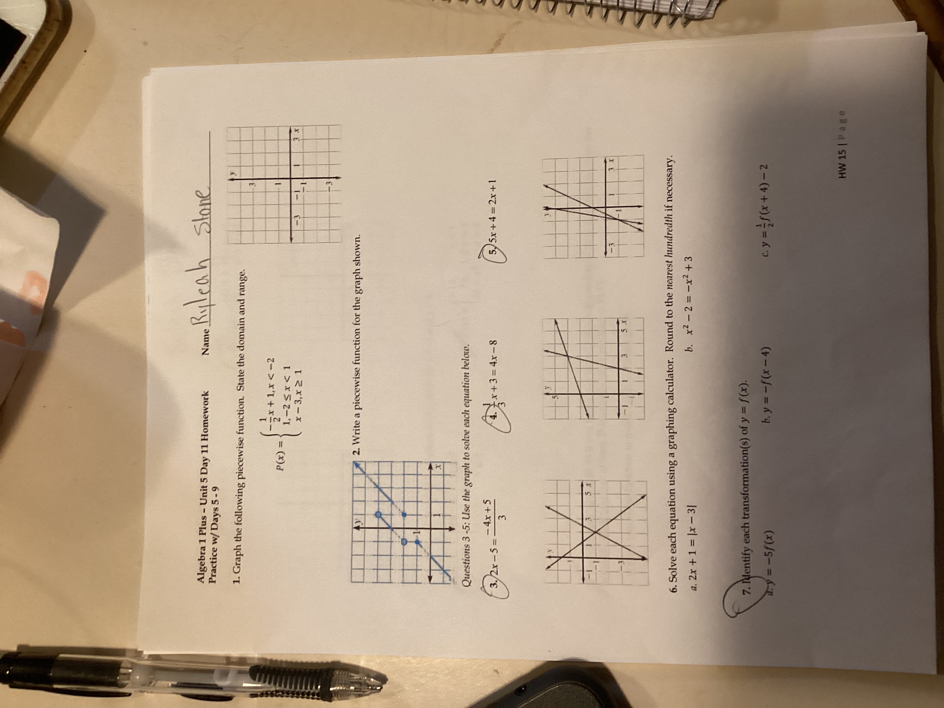 Answered Questions 3 5 Use The Graph To Solve Bartleby