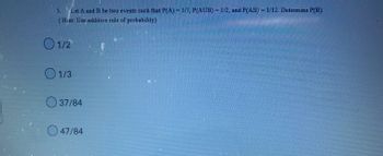 Answered: 5. Let A And B Be Two Events Such That… | Bartleby