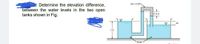 SG = 0.90
Determine the elevation difference,
between the water levels in the two open
tanks shown in Fig.
0.4 m
Ah
1'm
Water-
