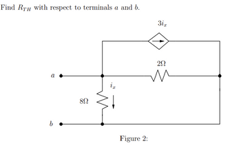 Find RTH with respect to terminals a and b.
b
8Ω
iT
Figure 2:
3ix
252
m