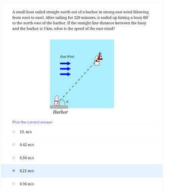 Answered: A small boat sailed straight north out… | bartleby