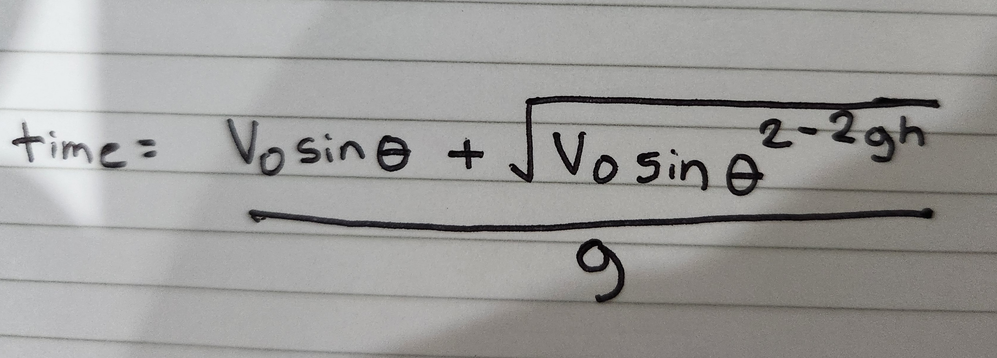 Answered: 2-2gh Time= Vosine + √Vo Sin E | Bartleby