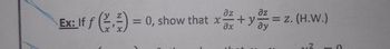 əz
Ex: If f (2,3) = 0, show that x
Әx
+
əz
ду
. (H.W.)
= 2.