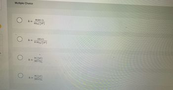 ### Multiple Choice Questions

#### Question:
Calculate the value of \( h \) using the correct formula. 

Please select the correct formula for \( h \) from the options below:

1. 
\[ h = \frac{W(SG - 1)}{SG \gamma_0 \left(\frac{\pi}{4}D^2 \right)} \]

2. 
\[ h = \frac{(SG + 1)}{W \cdot SG \gamma_0 \left(\frac{\pi}{4}D^2 \right)} \]

3. 
\[ h = \frac{W \left(\frac{\pi}{4} D^2 \right)}{(SG - 1) \gamma_0} \]

4. 
\[ h = \frac{W \left(\frac{\pi}{4} D^2 \right)}{(SG + 1) \gamma_0} \]

### Explanation of Diagram:
The image contains four options for calculating the value of \( h \). Each option includes a formula that involves the following variables:

- \( W \) : Weight
- \( SG \) : Specific Gravity
- \( \gamma_0 \) : Unit Weight of Water
- \( D \) : Diameter
- \(\pi\) : Pi (approximately 3.14159)

Each formula uses these variables with different operations and combinations to solve for \( h \). 

Please carefully review the options and choose the one that correctly calculates the value of \( h \).