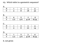 Answered 03 Which Table Is A Geometric Bartleby