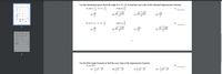 Use the information given about the angle 0, 0 < 0 < 2n, to find the exact value of the indicated trigonometric function.
7) sin 0 =
0 < 0 <
Find sin
7)
A) -
V8 - 2/15
V8 + 2/15
V10
D)
B)
C)
4
8) sec 0 = 4, 0 < 0 <
Find cos
8)
A) V6
V8 - 2/15
B)
10
C)
V8 + 2^/15
D)
4
1
Use the Half-angle Formulas to find the exact value of the trigonometric function.
9) cos 22,5°
9)
A) -
D) -
!!! !! ||
