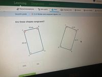 Welcome, S
Learning
Diagnostic
Analytics
Recommendations
A Skill plans
Math
LE Language arts
Science
Social studies
E Virginla SO
Seventh grade
<>
* X.14 Similar and congruent figures DVS
Are these shapes congruent?
H.
23 mi
23 mi
M
39 mi
39 mi
no
yes
Submit
