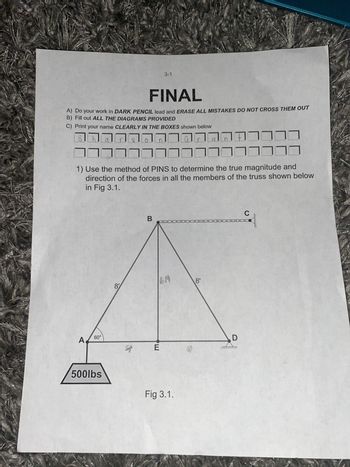 Answered: 1) Use The Method Of PINS To Determine… | Bartleby