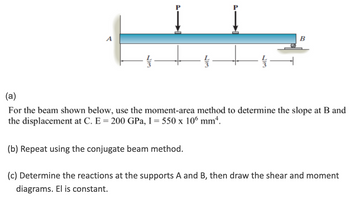 Answered: A B A) For The Beam Shown Below, Use… | Bartleby